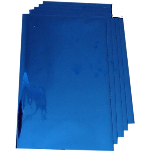 A4 - 5 FEUILLES TRANSFERT METALLIQUE BLEU