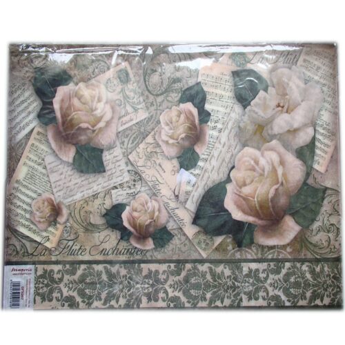 Feuille 48×33 cartes et roses