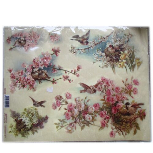 Feuille 48x33-Fleurs de Pecher