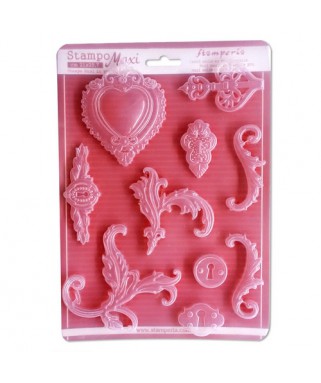 Moule en pvc souple taille A4 - frise Coeur