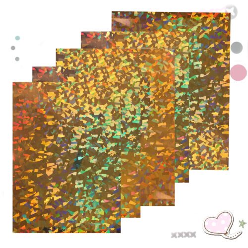 A4 - 5 FEUILLES TRANSFERT Crystal Or