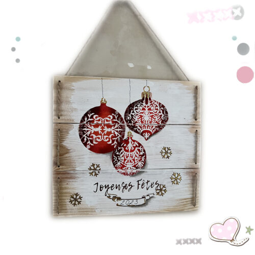 Tableau Noël  Planches en Bois