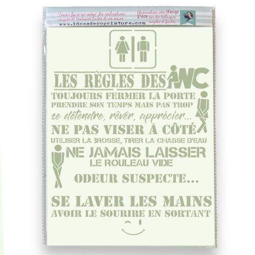 POCHOIR REGLES DES WC